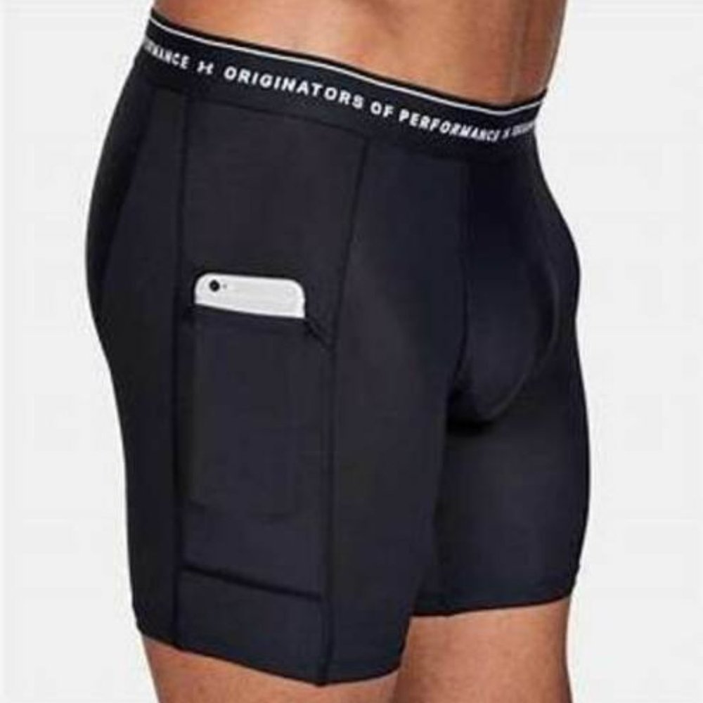 Sports Performance Under Armour Boxer Brief with Cell Phone Pocket - L and XL
